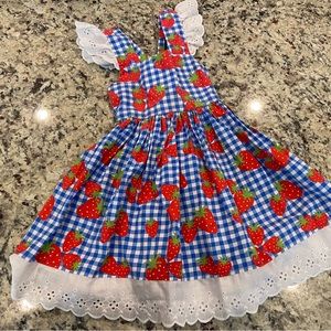 Eleanor Rose size 4-5 Margaret dress! Red, blue and white strawberry dress!
